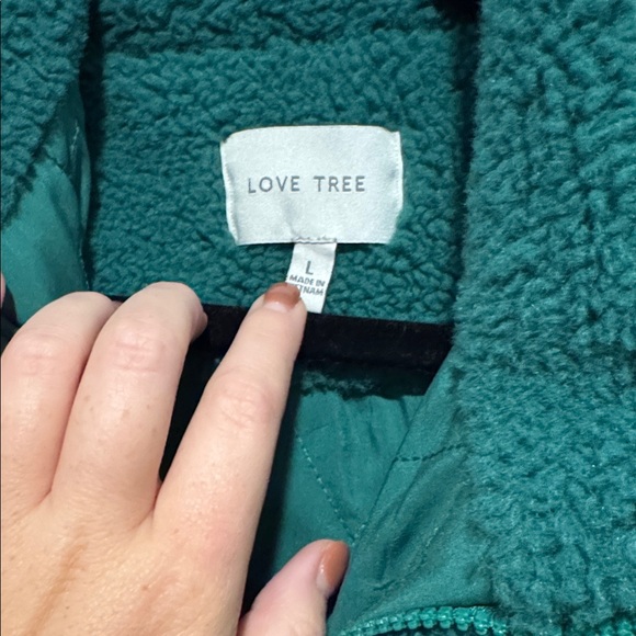 Love Tree Green Sherpa Jacket - Picture 2 of 3